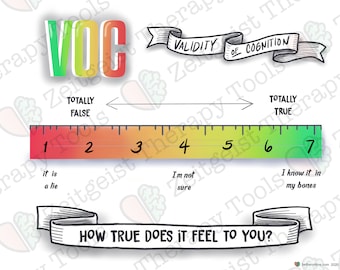 Validity of Cognition Scale – Ruler Style Printable | EMDR Therapy Visual Aid | Trauma-Informed Counseling Tool | Digital Download