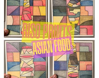 Riso Print (6x6) - Asian Food
