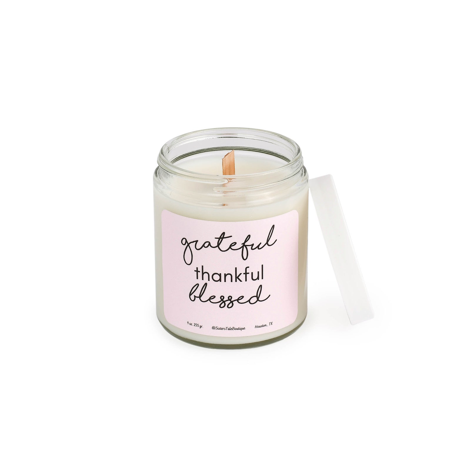 Grateful Thankful Blessed Candle /Jar Candle / Soy Etsy