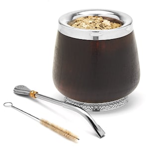 Premium Wooden Mate Cup With German Silver Details - Personalized Argentinian Mate (The Chaco)