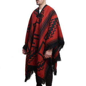 Reversible Poncho With Pampa Design - Handmade in Argentina