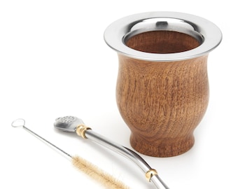 Camionero Wooden Mate Gourd Cup - Yerba Mate Gourd - Mate Set - Mate Bombilla