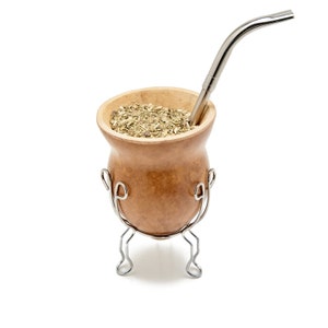 Calabash Mate Gourd Cup I Yerba Mate Gourd with Bombilla Straw I Yerba Mate Cup image 5