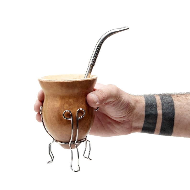 Calabash Mate Gourd Cup I Yerba Mate Gourd with Bombilla Straw I Yerba Mate Cup image 6