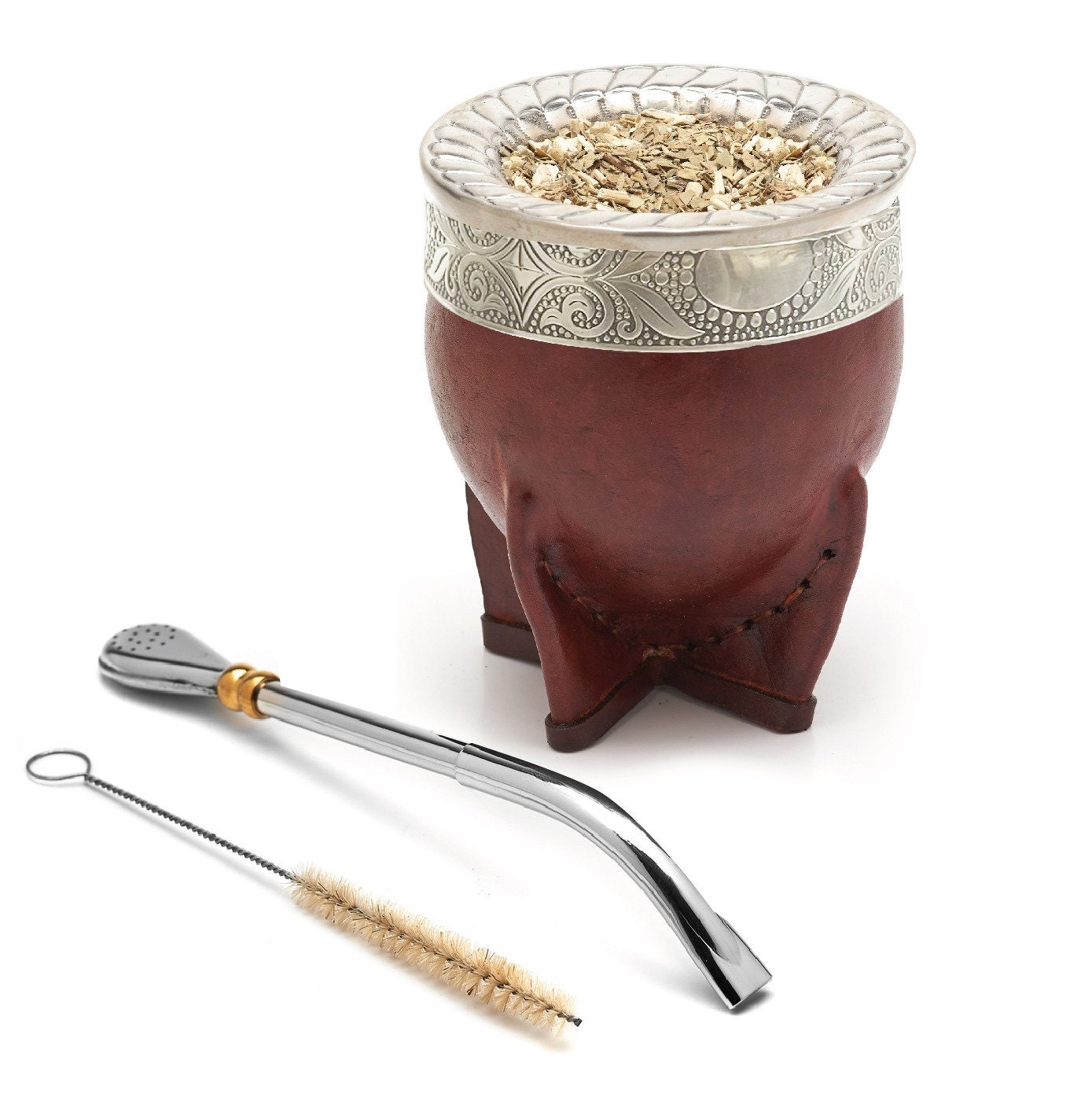 Imperial Mate Gourd Set I Leather Mate Cup I Handmade Argentinian