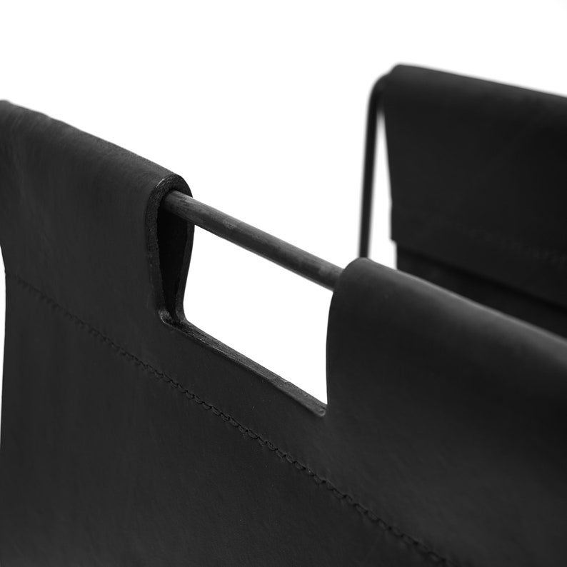 Argentine Leather Log Holder With Metal Strong Base I Indoor Etsy