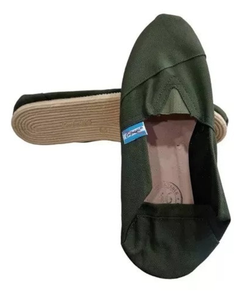 Authentic Gaucho Alpargatas Made in Argentina I Premium Terminations 100% Cotton with PVC Sole I Classic Gaucho Shoe I Unisex Green