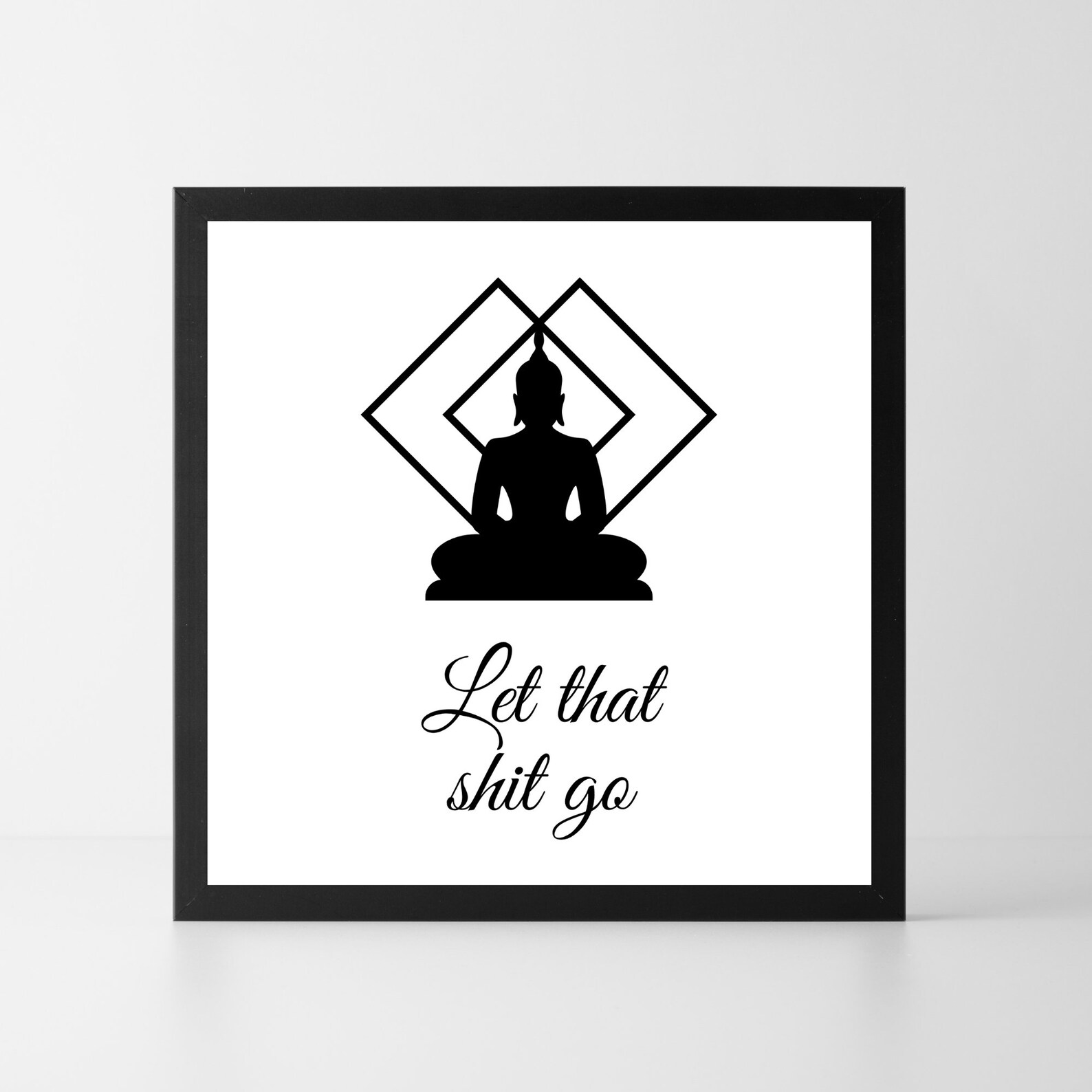 Let That Shit Go Funny Bathroom Sign Buddha Bathroom Print | Etsy
