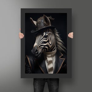 Zebra Lover Gift, Zebra Prints, Zebra Wall Art, Renaissance Zebra Art, Gifts, Zebra Gifts, Animal Wall Art, Zebra Decor, Eclectic Wall Art