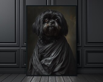 Shih Tzu Gifts, Shih Tzu Wall Art, Dog Wall Art, Shih Tzu Print, Quirky Wall Art, Monochrome Prints, Eclectic Prints, Maximalist Prints