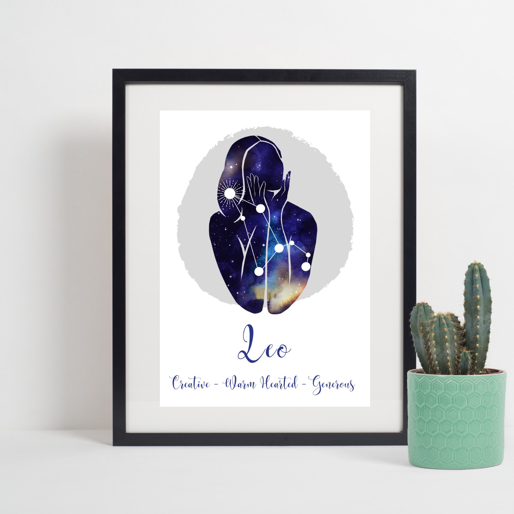 Leo Print Leo Gifts Leo Star Sign Print Leo Wall Art Leo Etsy