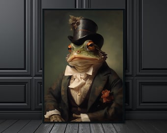 Toad Vintage Portrait, Renaissance Toad Painting, Funny Toad Wall Art, Funny Toad Gifts, Toad Print, Toad Wall Art, Eclectic Wall Art