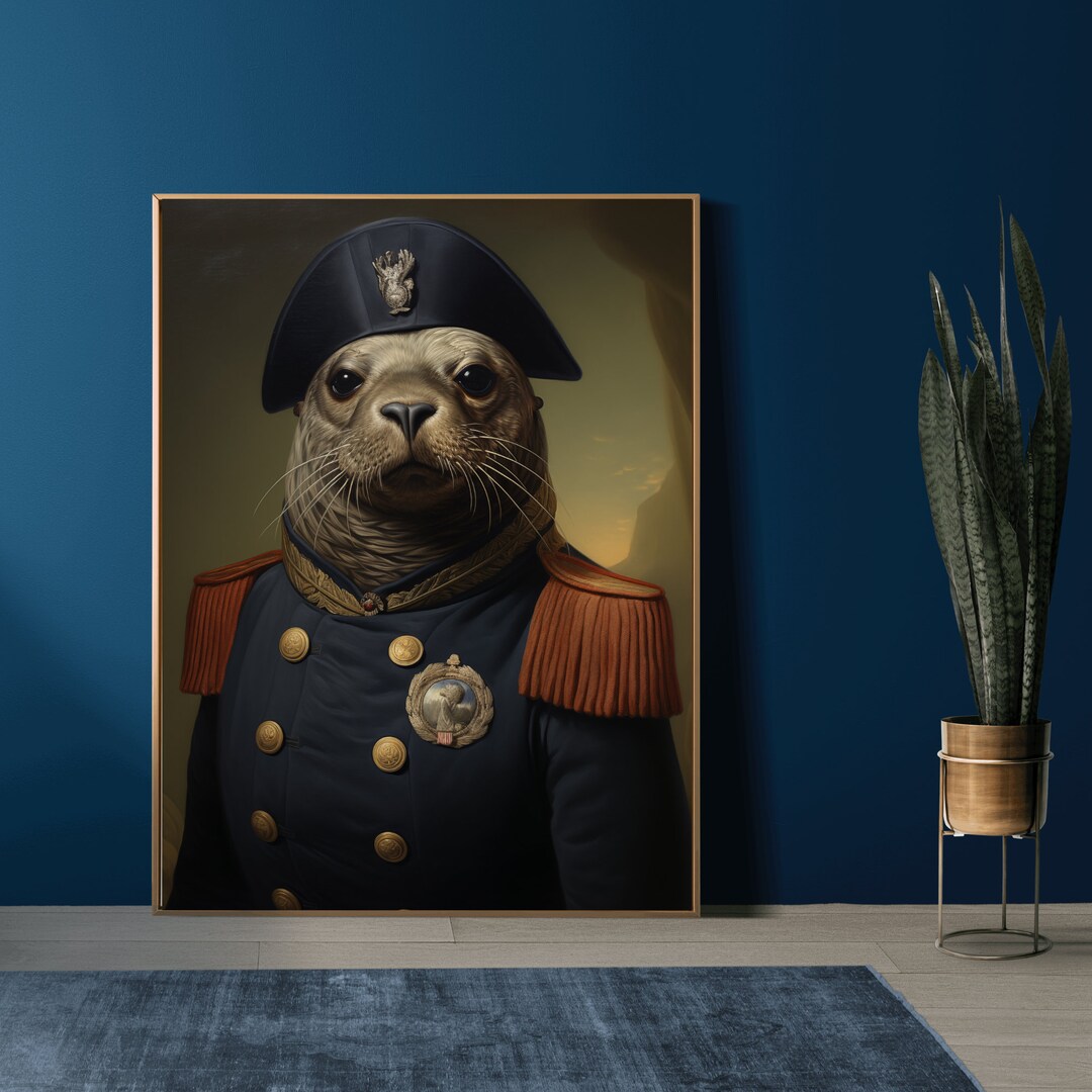 Navy Seal Wall Art Print, Navy Seal Wall Art, Vintage Renaissance