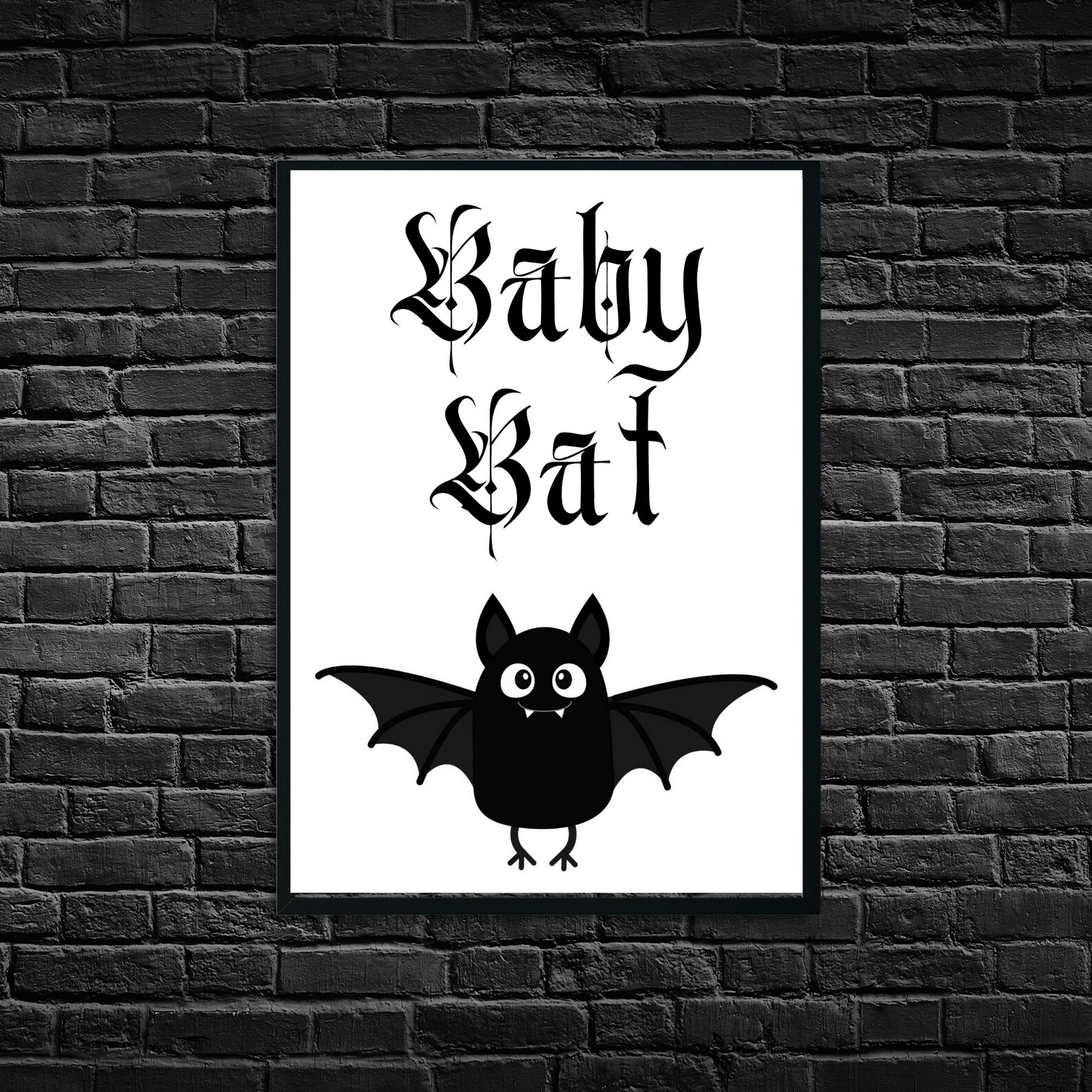 Baby Bat Art Print Goth Baby Goth Nursery Goth Baby Decor Etsy