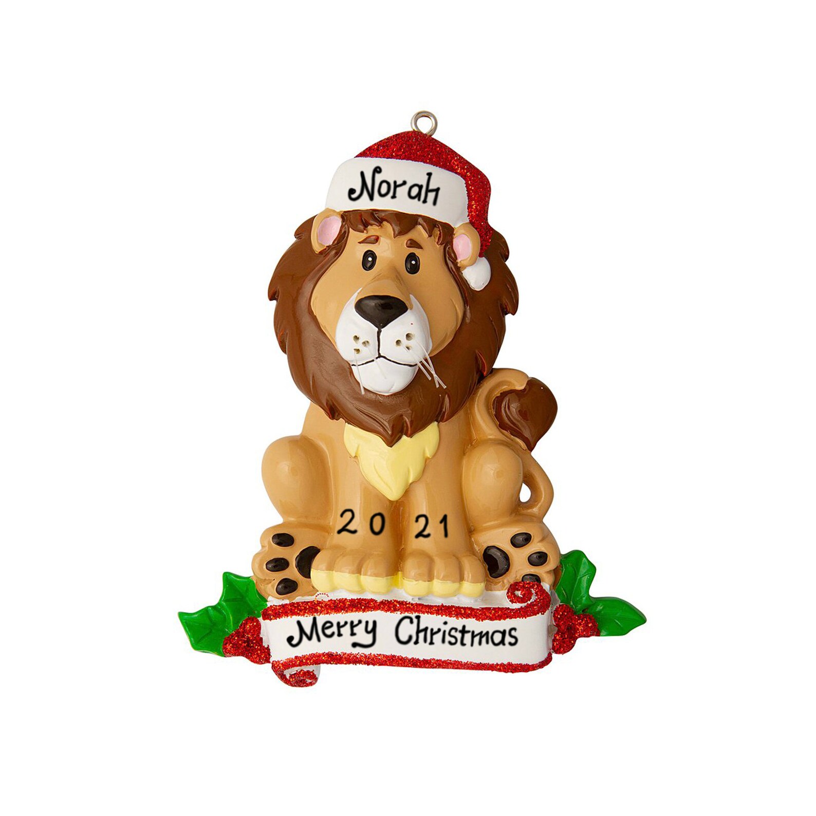 Personalized Lion Christmas Ornament 2022 Wildlife Animal Etsy