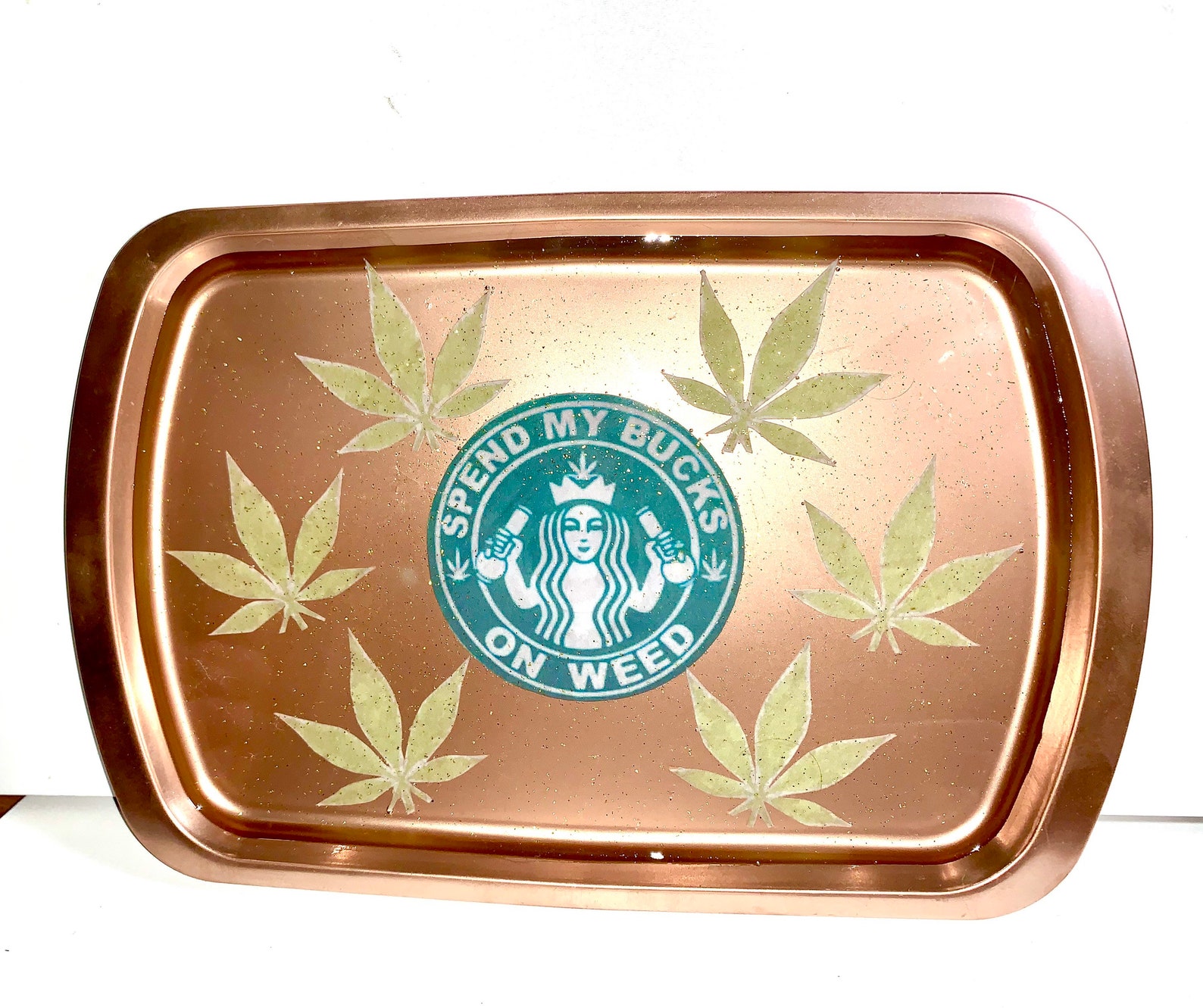 starbucks wooden tray