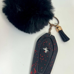Gothic Coffin Puff Keychain