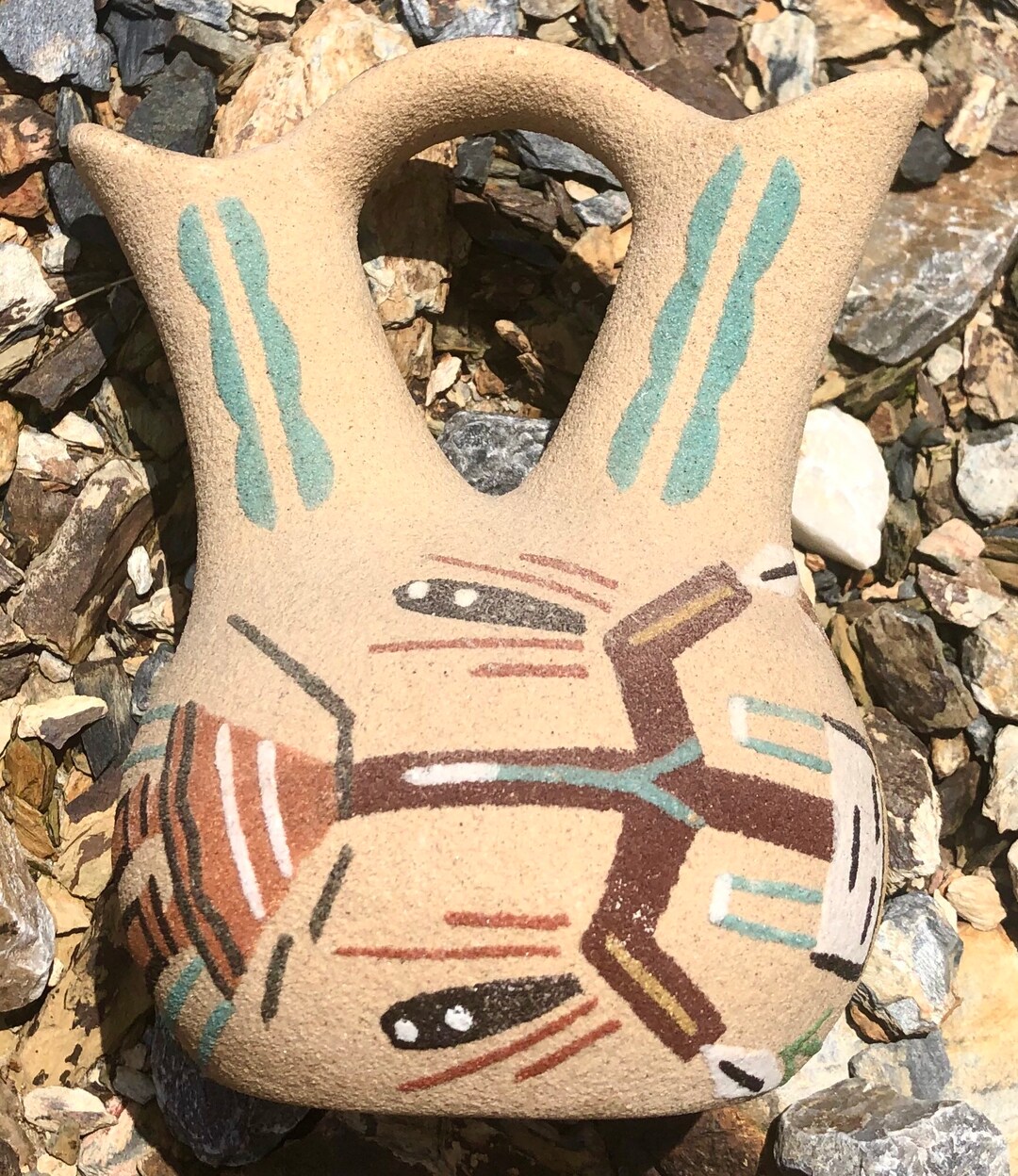 Handmade Navajo Sand Art Vase Etsy