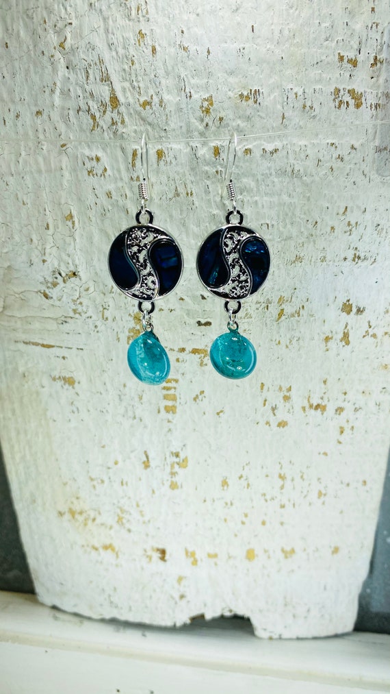 Up cycled Turquoise Earrings