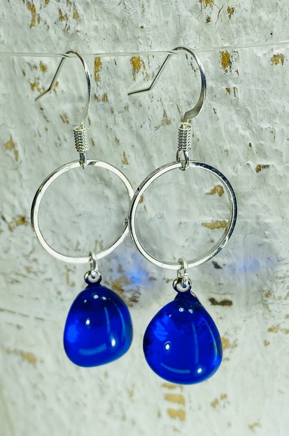Cobalt Blue Dangle Earrings