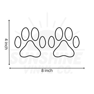 Double dog paw print outline vinyl decal