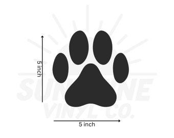 Solid dog paw vinyl decal