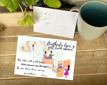 JW Greeting Cards/Postcards SET, Brotherly Love, JW Gifts