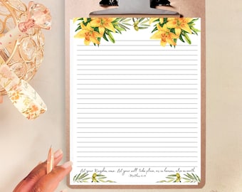 Olive Floral Letter Writing Paper | Kingdom Prayer, Linen Stationery
