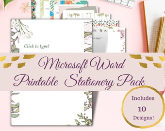 Word Stationery Templates | Printable Letter Writing Paper | Multipack
