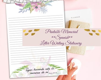 Spanish JW Memorial Lined Stationery | Printable Letter Writing (PDF)