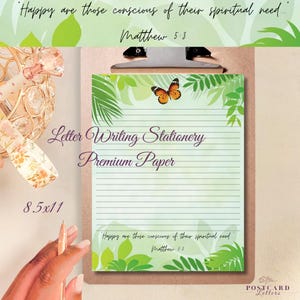 JW Stationery | 20 Full Sheets | Premium Letter Writing Paper | With Scripture | Butterfly Print