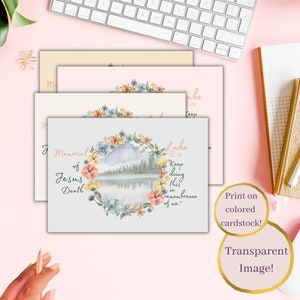 Tarjeta de felicitación imprimible conmemorativa de Jesús / Descarga digital fácil / PDF plegable de 10 x 7 / PDF plano de 5 x 7 / Lucas 22:19