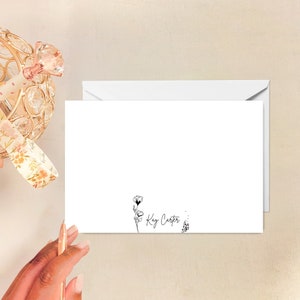 Ensemble de papeterie personnalisé | Cartes de notes personnalisées | Ensemble d’écriture de lettres | Floral minimal | Cadeau pour hôtesse