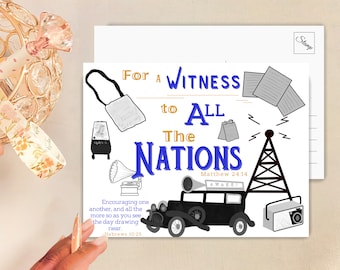JW Greeting Cards/Postcards SET | Witness to all Nations | JW History