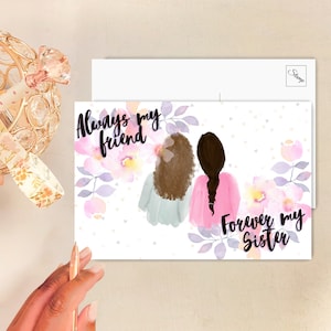 Siempre mi amiga, para siempre mi hermana / Tarjeta de felicitación JW / Conjunto de postales