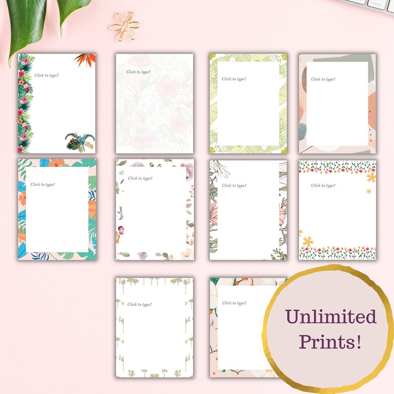 Microsoft Word Stationery Templates Printable Letter Writing - Etsy
