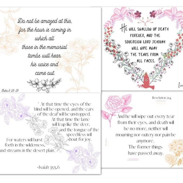 JW Greeting Cards | Postcards Variety SET | Sympathy Cards | Biodegradable