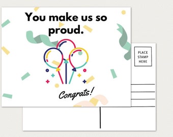 JW Postcards, Personalized Congratulations Card, Proud of you