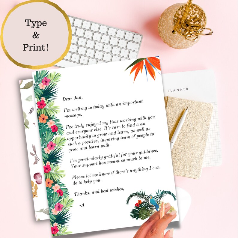 Microsoft Word Stationery Templates Printable Letter Writing | Etsy