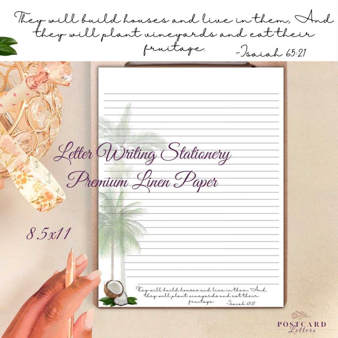 JW Stationery 20 Letter Size Sheets Luxury Letter Writing Paper They