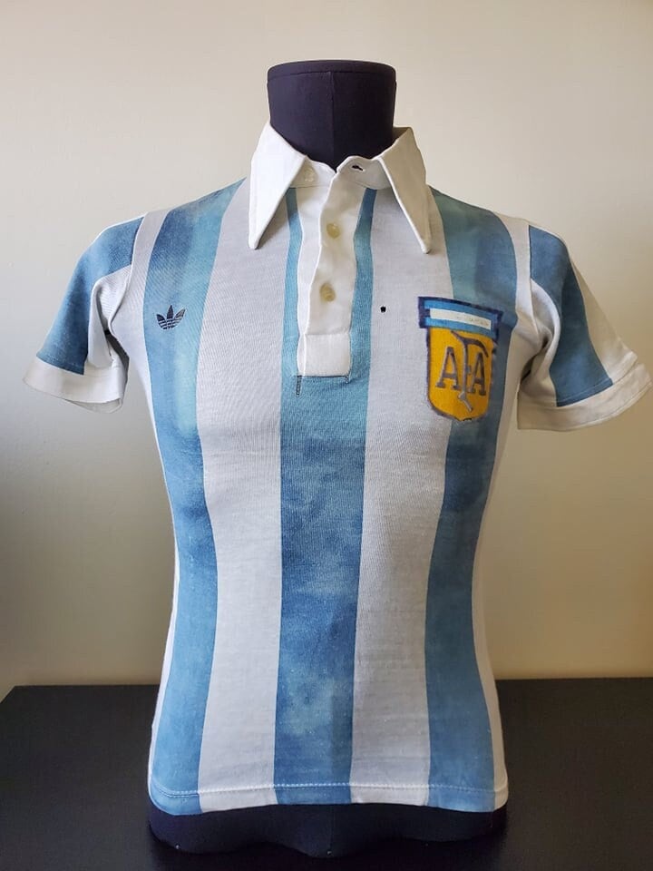 Rare ARGENTINA WC 1978 AWAY Shirt Vintage ADIDAS Jersey Trikot Maillot  1980s