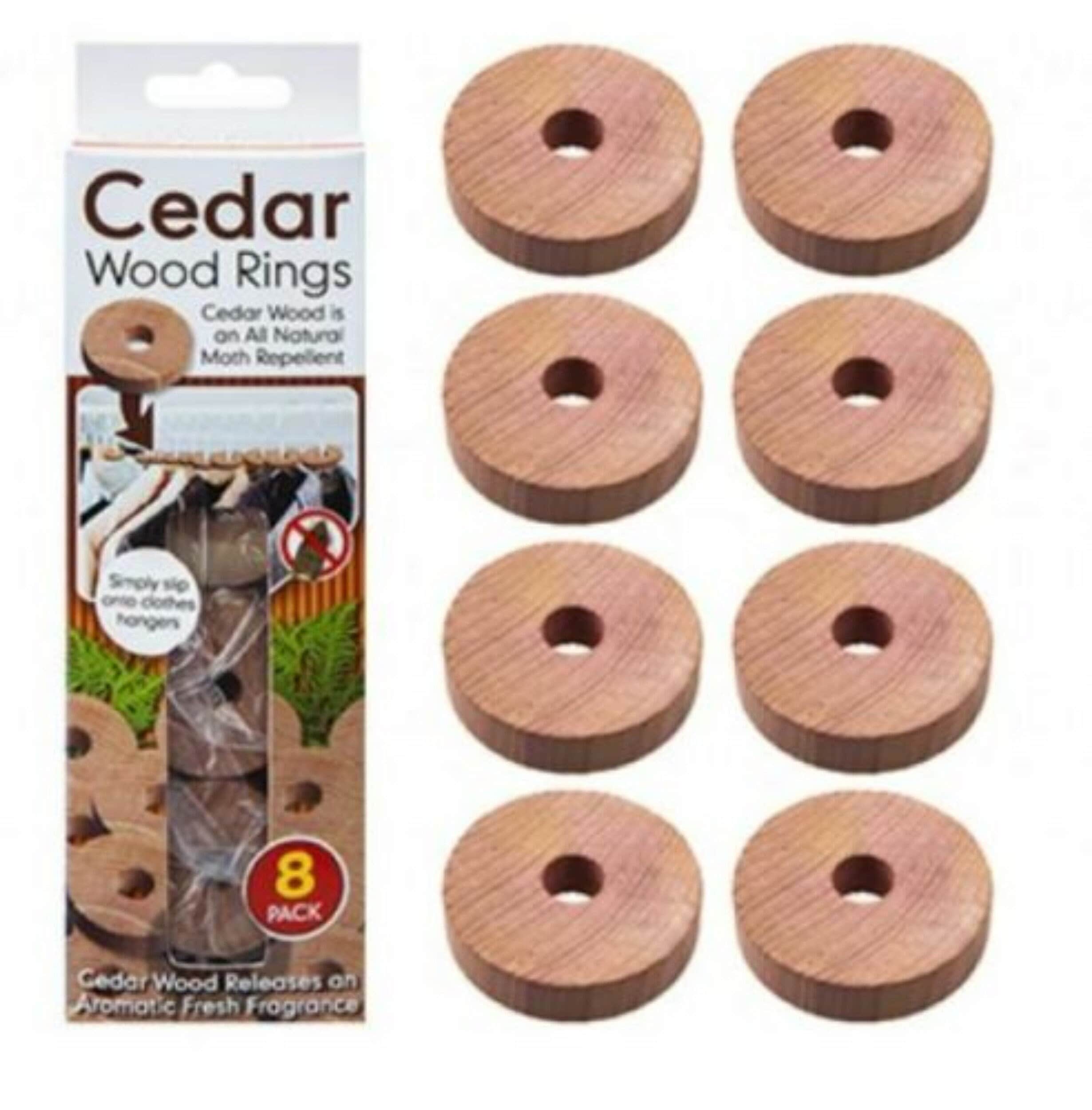 Moth & Insect Repellent Cedar Wood Wardrobe Rings Etsy