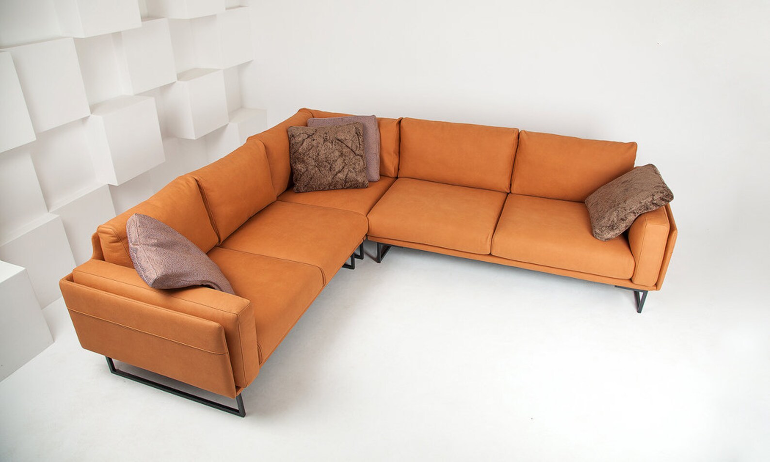 Sofa Corner. Burnt Orange Sofa Moka. Bespoke Cosy Design. Etsy