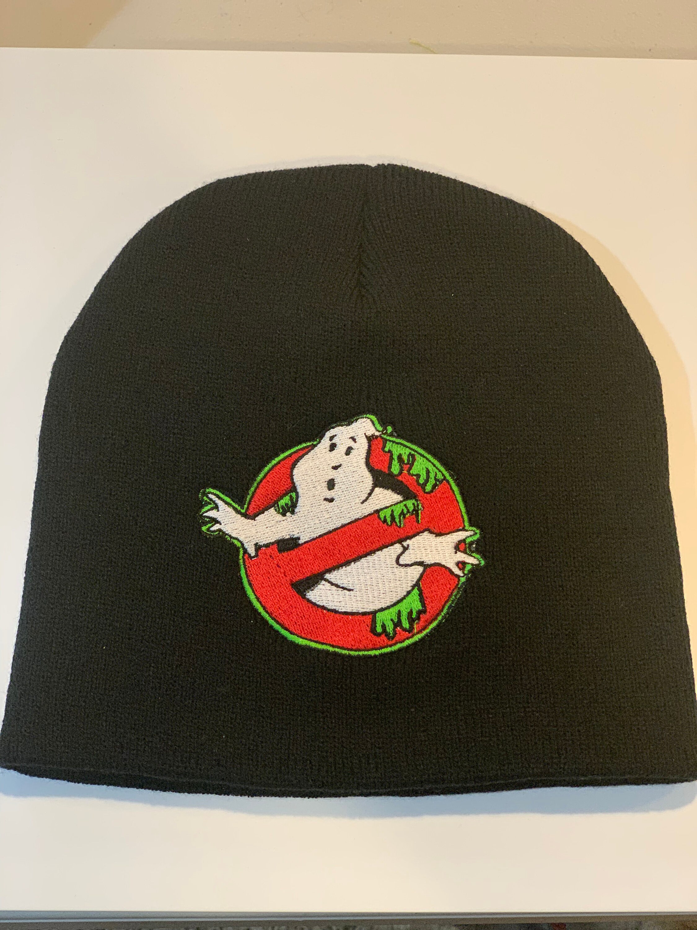 Ghostbusters Slimer Embroidered Beanie Hat Embroidered Etsy