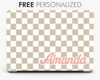 Checkerboard Personalized MacBook Case: Custom Apple Laptop Cover