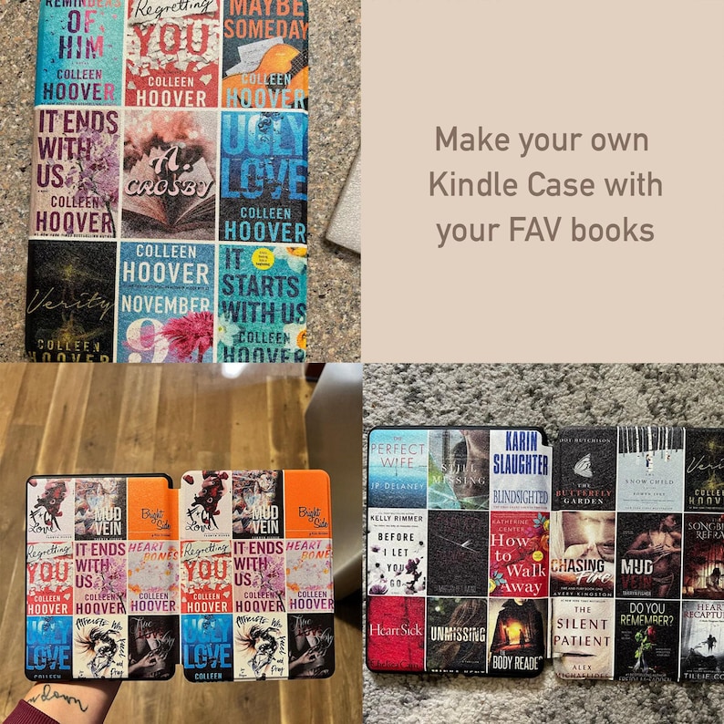 Personalized Kindle Case with Hand Strap, Magnetic ColorSoft Paperwhite Case, Clear Back Custom Cover image 5