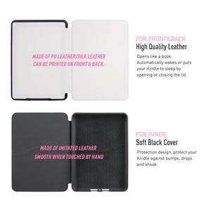 Personalized Kindle Case with Hand Strap, Magnetic ColorSoft Paperwhite Case, Clear Back Custom Cover image 9