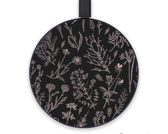 Floral Minimalist Wireless Charger | 15 W Wireless Charger | Fast Charing Phone Charger | Charging Pad | iPhone Charger | Android Charger