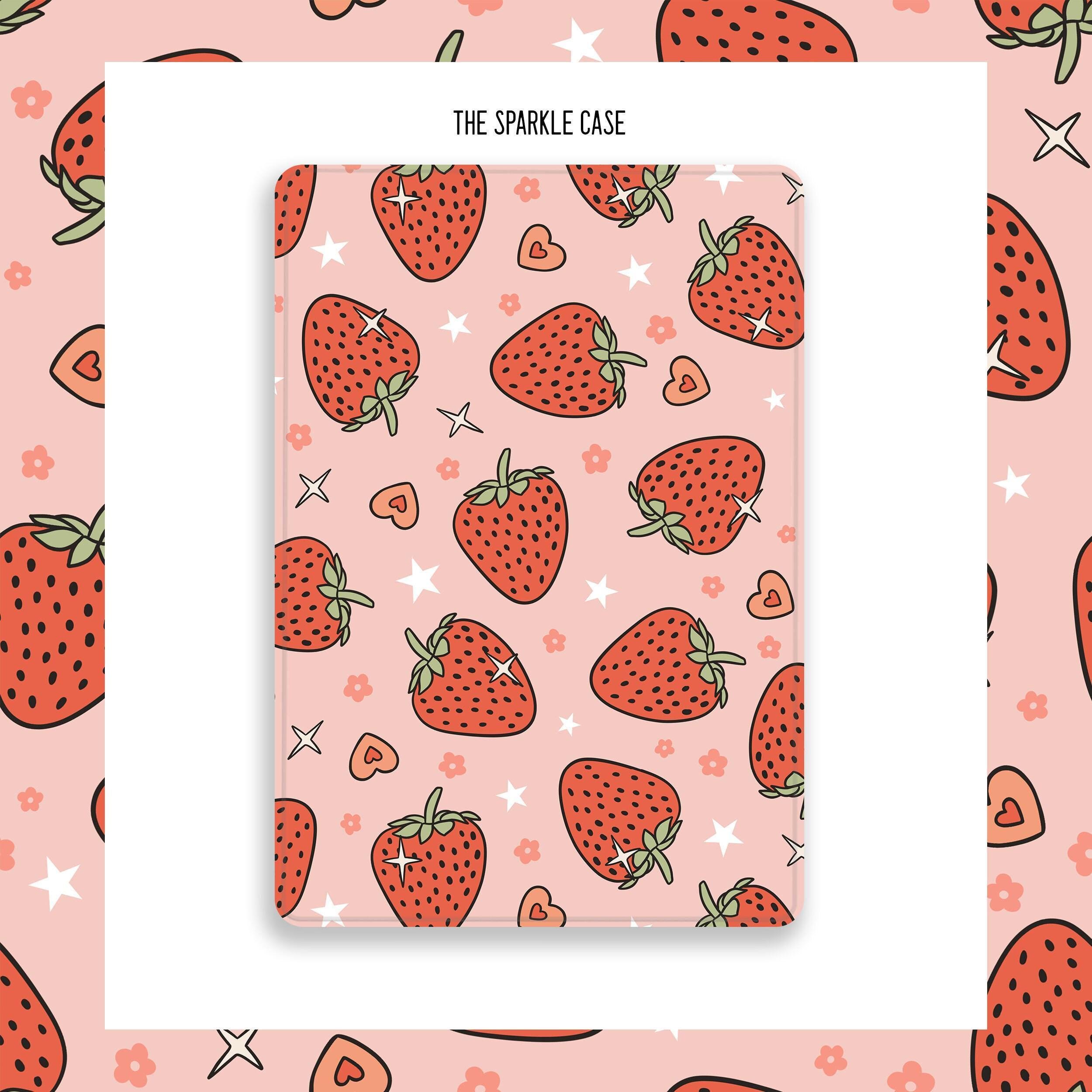 Coque pour iPad 10.2 motif fraise, coque pour iPad 9,7, iPad Air 4, iPad Pro 12,9, iPad mini 6, iPad 8e, iPad Pro 11, iPad 9e, iPad mini 5