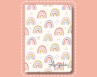 Rainbow iPad Case, Personalized Protective Cover with Optional Pencil Holder & Book Style/Tri-fold Style Available